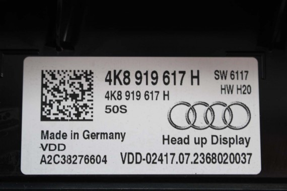 AUDI A7 PROJEKTOR HEAD UP DISPLAY 4K8919617H RZUTNIK STEROWNIK PROJEKCJI NA PRZEDNIEJ SZYBIE 4K8 919 617 H 4K8919617H 4K8919617H
