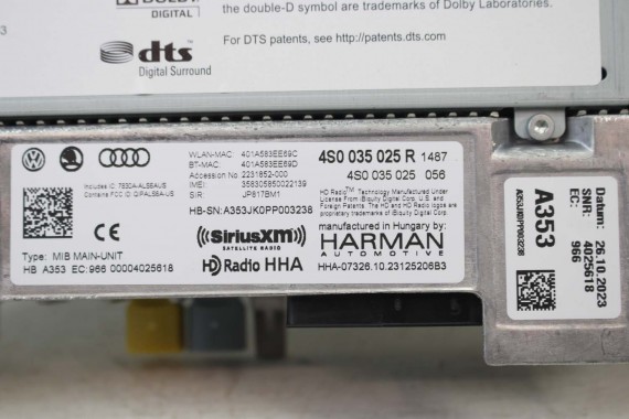 AUDI R8 CZYTNIK MMI 4S0035025R 4S0035027R MIB II SD SIM HIGH (Gen2) 4S0 035 025 R MULTIMEDIA 4S 4S0035025R 4S0035027R 4S0035025R