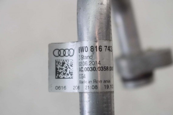 AUDI A4 A5 RURKA KLIMATYZACJI 8W0816743A KLIMY PRZEWÓD WĄŻ 8W b9 8W0 816 743 SILNIK 2.0 TFSi 8W0816743A 8W0816743BP 8W0816743A