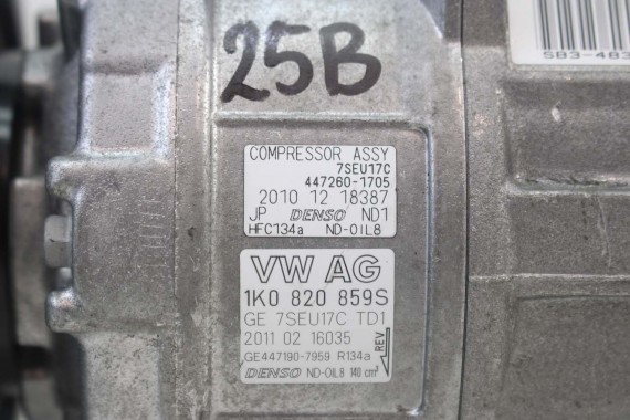 VW AUDI POMPA KLIMY 1K0820859S KLIMATYZACJI sprężarka kompresor agregat 1K0820859S 1K0820859C 1K0820859M 1K0820859E 1K0820859D