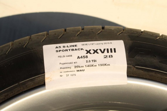 AUDI A4 A5 FELGI 19 cali OPONY KOŁA felga 8T0601025CK 8.5J*19H2 ET32 opona Michelin Pilot Sport 37 255/35/19 96Y lato 8K B8 8T