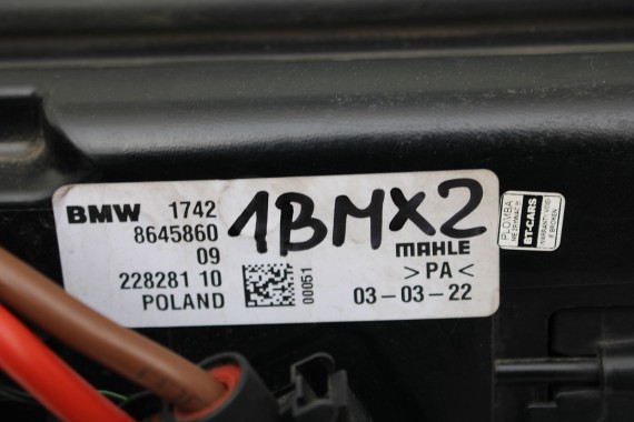 BMW X2 CHŁODNICA wody 8645771 KLIMY 9271206 wentylator 7636071 8645860 chłodnice 8645760 17118645771 17518645760 64509271206