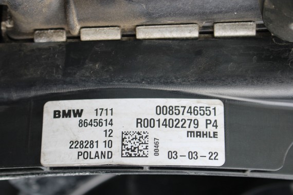 BMW X2 CHŁODNICA wody 8645771 KLIMY 9271206 wentylator 7636071 8645860 chłodnice 8645760 17118645771 17518645760 64509271206