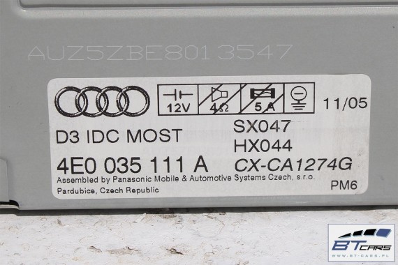 AUDI A6 A8 ZMIENIARKA CD 6-PŁYTOWA 4E0035111A 4E0910111F 4E0910111C 4E0910111D 4E0910111E 4E0057111C 4E0057111D 4E0057111E