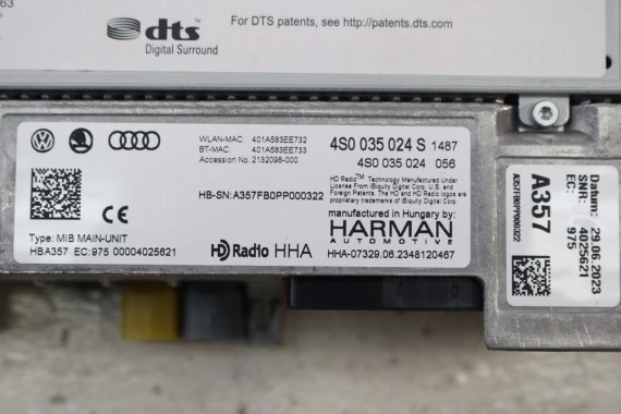 AUDI R8 CZYTNIK MMI 4S0035024S MIB II SD SIM HIGH (Gen2) 4S0 035 024 S MULTIMEDIA 4S 4S0035024S 4S0035024S 4S0035024S 4S0035024