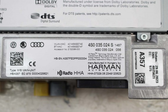 AUDI R8 CZYTNIK MMI 4S0035024S MIB II SD SIM HIGH (Gen2) 4S0 035 024 S MULTIMEDIA 4S 4S0035024S 4S0035024S 4S0035024S 4S0035024