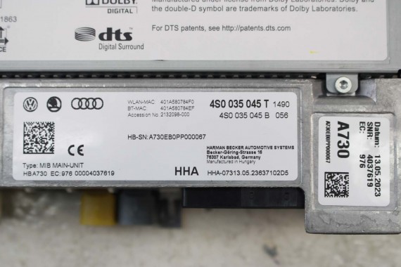 AUDI R8 CZYTNIK MMI 4S0035045T II SD SIM HIGH (Gen2) 4S0 035 045 T MULTIMEDIA 4S 4S0035045T 4S0035045B 4S0035045T 4S0035045B