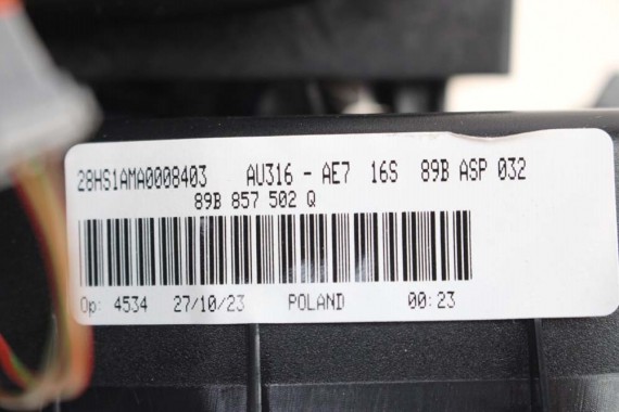 AUDI Q4 ETRON LUSTERKO DRZWI PRAWE 15+6 pin kamera 360 zewnętrzne pinów kabli przewodów 21 pin FOTO 89B857502Q 89A 5WA980546