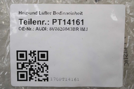 AUDI Q2 PANEL KLIMATYZACJI KLIMY 8V0820043BR 8V0 820 043 BR moduł sterownik nawiewu 81A 8V0820043BR 8V0820043BR 8V0820043BR