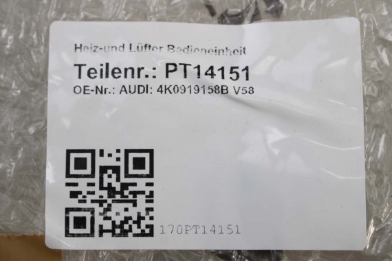 AUDI MONITOR EKRAN LCD WYŚWIETLACZ 4K0919158B panel klimy klimatyzacji tył tylny 4K0 919 158 B 4K0919158B 4K0919158B 4K0919158