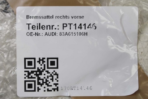AUDI RS3 RSQ3 ZACISK HAMULCA 83A615106H HAMULCOWY Obudowa zacisku hamulcowego przód 83A615106H Q3 83A615108C 4S0698151 83A615106