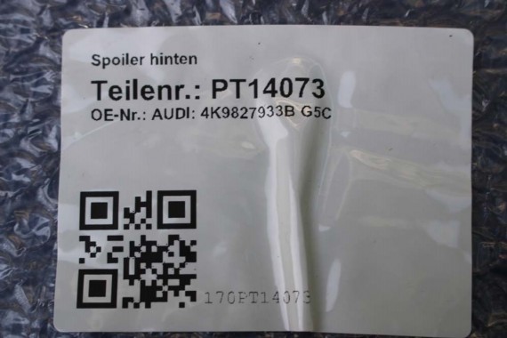 AUDI A6 RS6 SPOJLER KLAPY 4K9827933B BAGAŻNIKA 4K9 827 933 B tył tylna 6I6I LG5C Ultrablue metallic Niebieski S6 KOMBI AVANT K8D