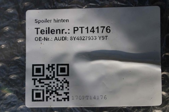 AUDI A3 SPORTBACK SPOJLER KLAPY 8Y4827933 BAGAŻNIKA 8Y4 827 933 lampa stopu tył tylna 8Y4 827 917 8Y4827917 0E0E LY9T Czarny K8R
