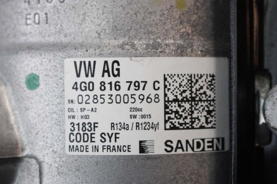 AUDI E-TRON POMPA KLIMY 4G0816797C SPRĘŻARKA KOMPRESOR KLIMY 4KE260087L 4G0 816 797 C 4G0816797D 4G0816797E ETRON 4G0816797C