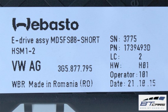 AUDI A4 SEDAN SZYBERDACH 8W5877041A 8W5 877 041 A 8W B9 8W5877041 8W5877071 3G5877795 8W5877049 8W5877049A 8W5877049B 8W5877255
