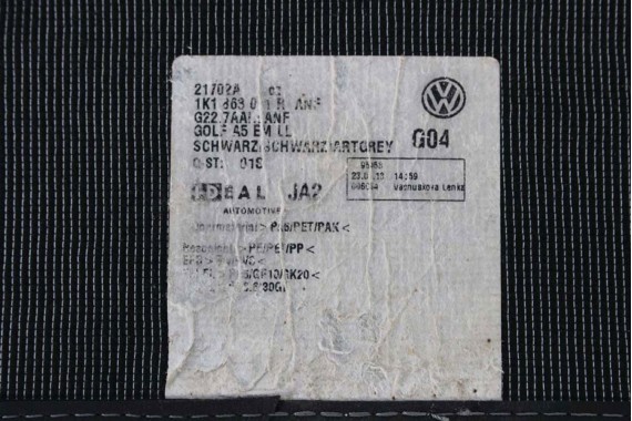 VW GOLF VI 6 DYWANIKI WYCIERACZKI PODŁOGI 1K1863011R 1K1864435E welur 1K1 863 011 R 1K1864435 1K1863011R 1K1863011 1K1863011R