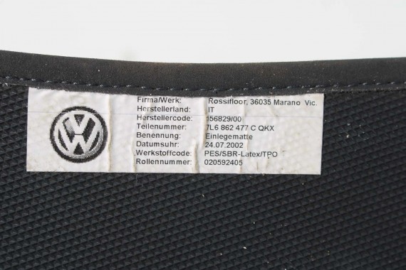 VW TOUAREG DYWANIKI WYCIERACZKI PODŁOGI 7L6862477J QKX antracyt wykładziny 7L6863011J 7L6863011 7L6862477J 7L6862478J 7L6862477