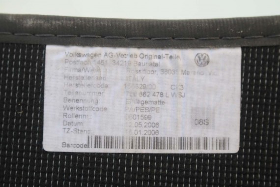 VW TOUAREG DYWANIKI WYCIERACZKI PODŁOGI 7L6862477L 7L6862478L WSJantracyt wykładziny 7L6863011 7L6863011  7L6862477L 7L6862478L