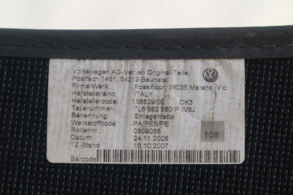 VW TOUAREG DYWANIKI WYCIERACZKI PODŁOGI 7L6862560P WSJ antracyt wykładziny 7L6863011 7L6863011 7L6862560P 7L6862560 7L6862560P