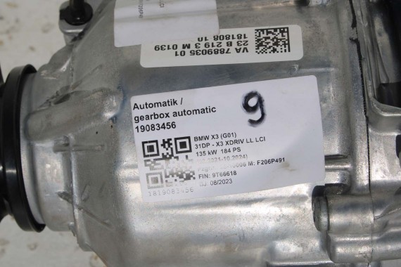 BMW X3 G01 SKRZYNIA BIEGÓW SILNIK 5A27F37 2.0 20i 135 kW 184PS benzyna GA8HP51X 5A13153 5A5C1A3 5A131E7 5A131E6 2.0b 24005A27F37