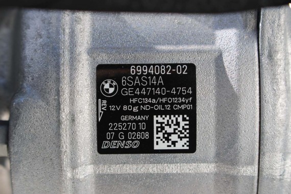 BMW X3 POMPA KLIMATYZACJI 6994082 KLIMY SPRĘŻARKA KOMPRESOR DENSO 6SAS14A 225270 64526994082 6994082 64526994082 6994082 6994082