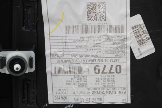 VW JETTA BOCZKI DRZWIOWE BOCZEK TAPICERKA 1K5 welur kolor antracyt 1K4867011 1K4867012 1K5867211 1K5867212 1K5867211 1K5867212