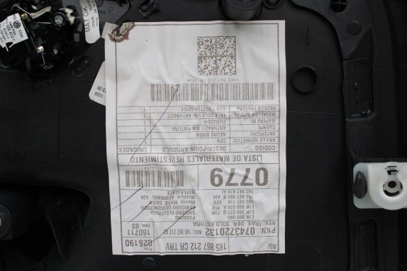 VW JETTA BOCZKI DRZWIOWE BOCZEK TAPICERKA 1K5 welur kolor antracyt 1K4867011 1K4867012 1K5867211 1K5867212 1K5867211 1K5867212