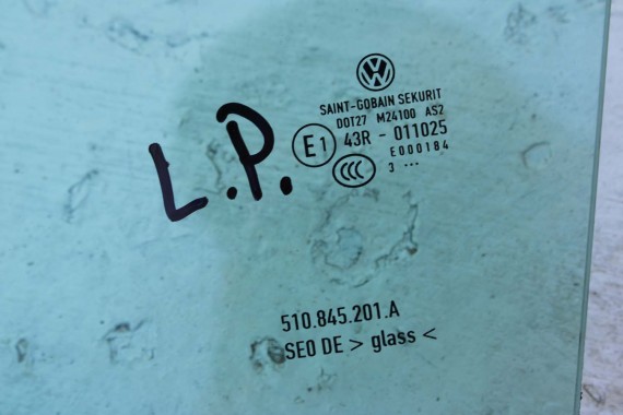 VW SPORTSVAN SZYBA DRZWI LEWE 510845201A 510845201B lewa przód przednia kierowcy 510 845 201 A B 2013 zielony drzwiowa 510845201