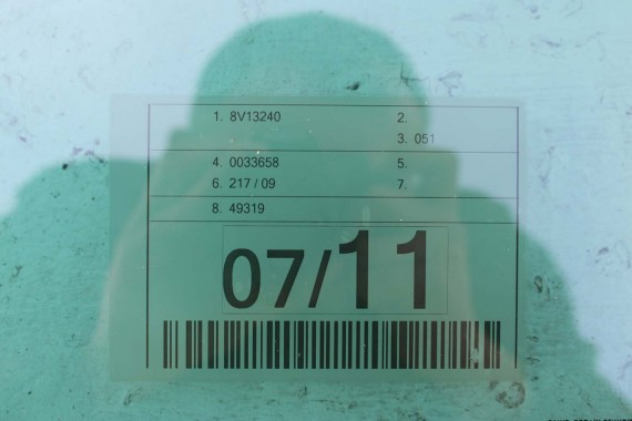 VW SHARAN SZYBA DRZWI tył 7N0845205A tylna lewa 7N0 845 205 ALHAMBRA 7N 2010 AS3 boczne drzwiowe 7N0845205A 7N0845205 7N0845205