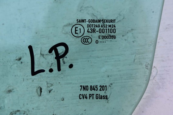 VW SHARAN SZYBA DRZWI LEWE 7N0845201 lewa przód przednia kierowcy 7N0 845 201 rok 2010 E1 AS2 drzwiowa 7N 7N0845201 7N0845201