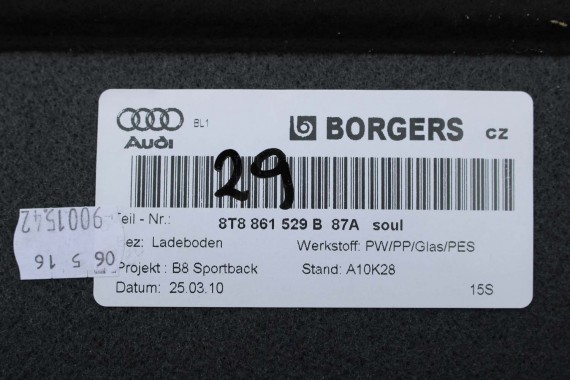 AUDI A5 SPORTBACK BOCZEK DYWAN TAPICERKA BAGAZNIKA 8T8864483 8T8861529 8T0863463 8T8863879M 8T8863880M boczki bagażnik tapicerka