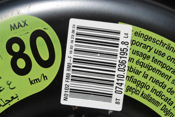AUDI A4 A5 KOŁO DOJAZDOWE 8K0601027F DOJAZDÓWKA ZAPAS 8K0601027D 4B*19H2 ET29 5x112 CONTINENTAL CST17 125/70/19 100M 8K B8 8T 8F
