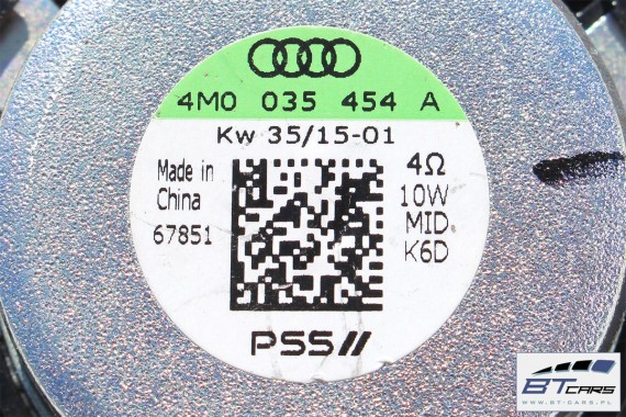 AUDI A4 SEDAN GŁOŚNIKI NAGŁOŚNIENIE KOMPLET 8W 8W5035412 8W5035411 8W0035415 8W0035454  4M0035454A 8W0035399 8W5035399 8W0035415