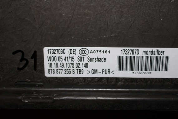 AUDI A5 SPORTBACK SZYBERDACH DACH 8T8877041E 8T8877049 8T8 877 041 E 8T FL LIFT DACH  8T8877041E 8T8877049 8T8877041E 8T8877049