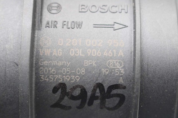 VW AUDI SKODA PRZEPŁYWKA PRZEPŁYWOMIERZ 03L906461A 03L 906 461 A masowy powietrza 03L906461A TDi diesel 03L906461A 03L906461A
