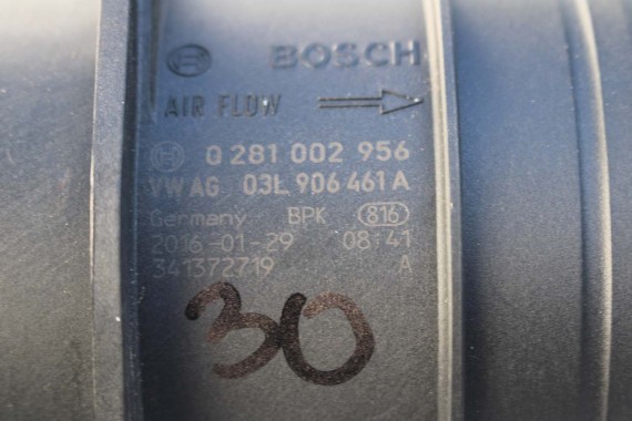 VW AUDI SKODA PRZEPŁYWKA PRZEPŁYWOMIERZ 03L906461A 03L 906 461 A masowy powietrza 03L906461A TDi diesel 03L906461A 03L906461A