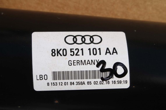 AUDI A4 A5 WAŁ KARDANA NAPĘDOWY 8K0521101AA 8K0 521 101 AA 8K 8T 4*4 Quattro napęd osi tył 4X4 8K0521101AA  8K0521101 8K0521101
