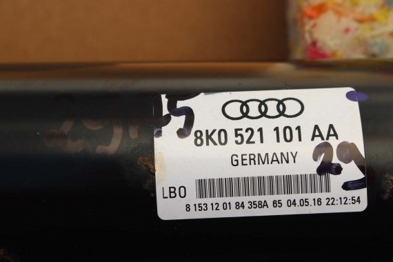 AUDI A4 A5 WAŁ KARDANA NAPĘDOWY 8K0521101AA 8K0 521 101 AA 8K 8T 4*4 Quattro napęd osi tył 4X4 8K0521101AA  8K0521101 8K0521101