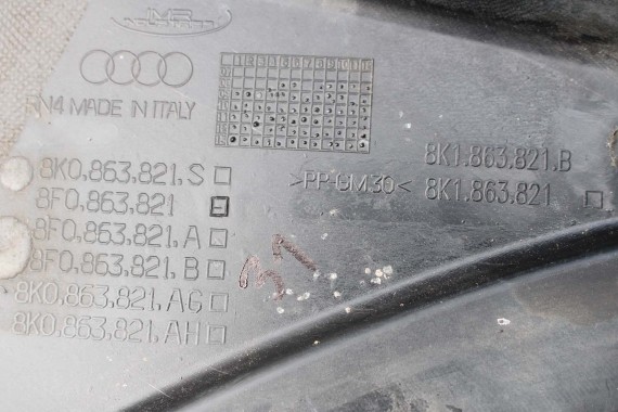AUDI A4 A5 OSŁONA POD SILNIK SKRZYNI 8K1863821 8K1863821B SILNIKA 8K 8T 8K1863822S  8K1863822P FL LIFT 8K1 863 821 B 8K1 863 822