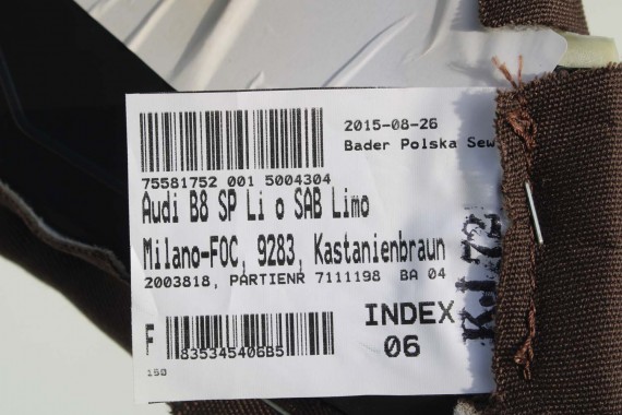 AUDI A5 SPORTBACK FOTELE SIEDZENIA KOMPLET FOTELI 8T FL LIFT N5W Leder Milano fotel siedzenie tapicerka kanapa SKÓRA wentylowane