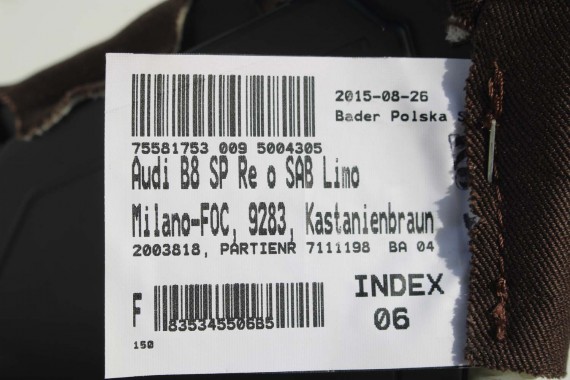 AUDI A5 SPORTBACK FOTELE SIEDZENIA KOMPLET FOTELI 8T FL LIFT N5W Leder Milano fotel siedzenie tapicerka kanapa SKÓRA wentylowane