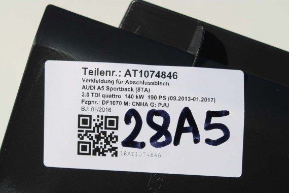 AUDI A5 SPORTBACK BOCZEK DYWAN TAPICERKA BAGAZNIKA 8T8864483 8T8861529 8T0863463 8T8863879M 8T8863880M boczki bagażnik tapicerka