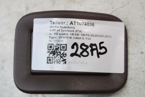 AUDI A4 A5 8K ZAŚLEPKA FOTELI TYŁ 8T0887233 8T0887187 8T0 887 187 zaślepka wykończenie MOCOWANIE ISOFIX UCHWYT + ZAŚLEPKA osłona