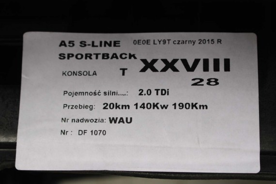 AUDI A5 KONSOLA DESKA ROZDZIELCZA KOKPIT PULPIT 8T 8T1857003 8T1857041F 8T1 857 041 kolor - 24A czarny 8T 8T1 857 003 8T1857041