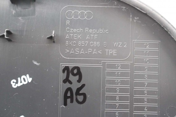 AUDI A4 ZAŚLEPKA 8K0857085 8K0857086 8K0857085A 8K0857086A 8K0857085B 8K0857086B WYKOŃCZENIE KONSOLI NAKŁADKA 8K 8T 8F FL