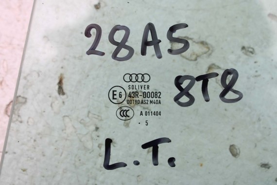 AUDI A5 SPORTBACK SZYBA DRZWI LEWE 8T8845205 tył 8T8 845 205 lewa tylna drzwiowa rok 2015 kolor E6 AS2 8T8 8T8845205A 8T8845205B