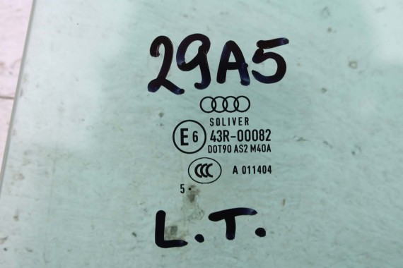 AUDI A5 SPORTBACK SZYBA DRZWI LEWE 8T8845205 tył 8T8 845 205 lewa tylna drzwiowa rok 2015 kolor E6 AS2 8T8 8T8845205A 8T8845205B