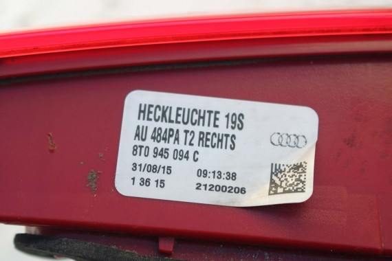 AUDI A5 SPORTBACK TYŁ ZDERZAK tylny + KLAPA BAGAŻNIKA LAMPY LED 8T 8T8 0E0E LY9T S-LINE lampa 8T8945095F 8T8945096F 8T0945093C