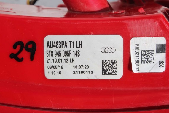 AUDI A5 SPORTBACK TYŁ ZDERZAK tylny + KLAPA BAGAŻNIKA LAMPY LED 8T 8T8 2Y2Y LS9R S-LINE lampa 8T8945095F 8T8945096F 8T0945093C