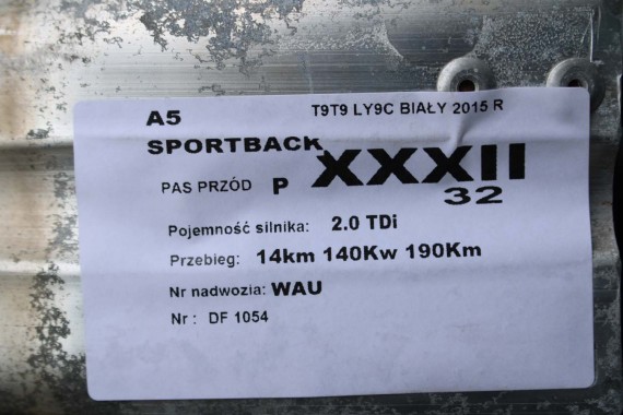 AUDI A5 LIFT PRZÓD 8T LY9C maska błotniki zderzak pas przedni wzmocnienie błotnik lampy Xenon Led T9T9 8T FL 8T0941005C S-LINE